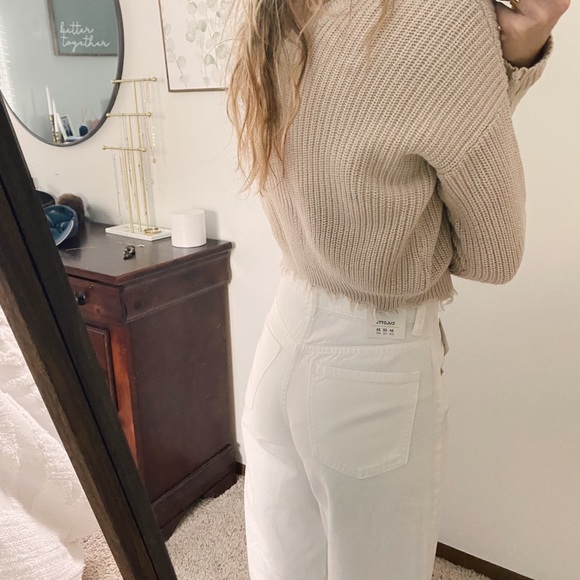 Zara white crop jeans / culotte - Picture 3 of 7
